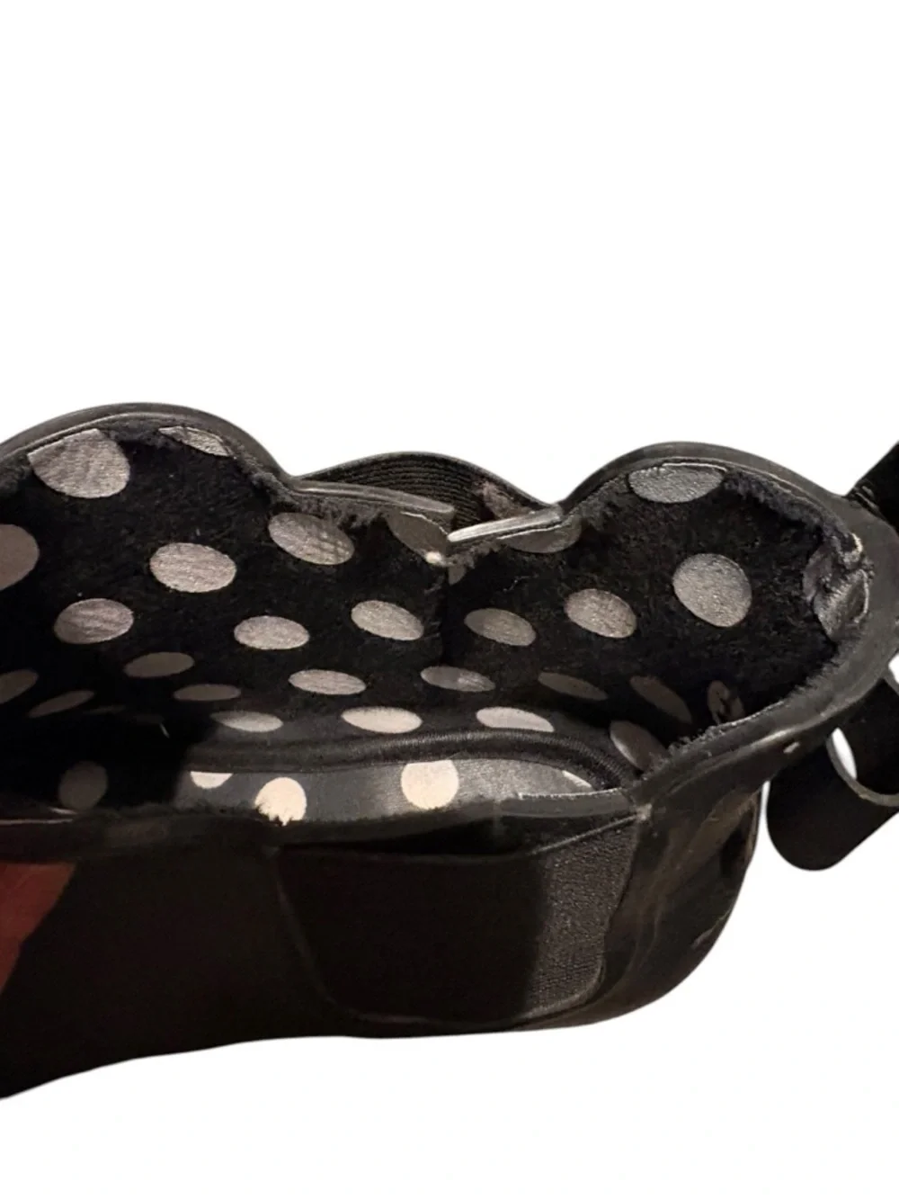 kate spade Black Chelsea Rain Boots with polka dot interior